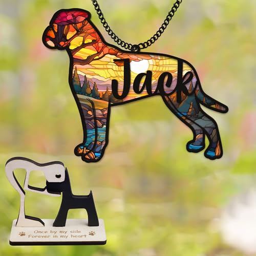 Personalized Dog Memorial Suncatcher Custom Name Dog & Breeds Bereavement Ornament Loss of Pet Passed Away Window Hanging Gift Idea for Dog Lover in Loving Memory - color: 10. Custom #10