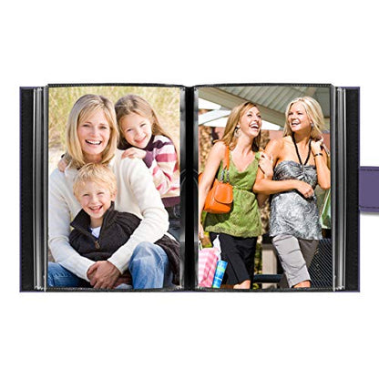 Pioneer Photo Albums EXP-46/LL 36-Pocket 4 by 6-Inch Embroidered "Love" Strap Sewn Leatherette Cover Photo Album, Mini, Lavender