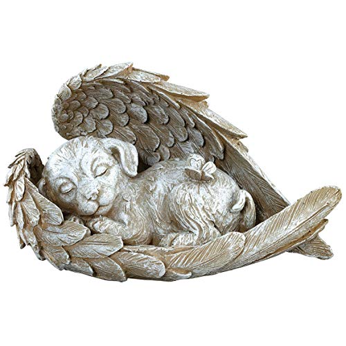 Fox Valley Traders Resin Pet Angel Statues by Fox River Creations, Decor - color: White, Brown
