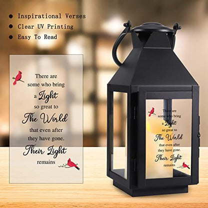 Memorial Lantern, Sympathy & Bereavement Gift with Flickering LED Candle & Remote Timer, UV Printed Remembrance Keepsake, Their Light Remains in Loving Memory Tribute - color: There are some who bring a Light so great to The World