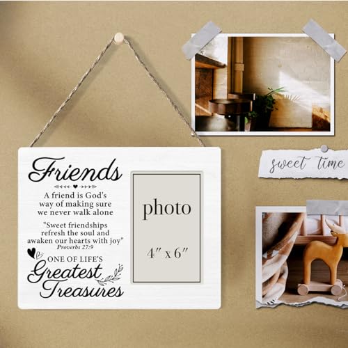 Zauly Best Friends Wood Picture Frame, Friendship Gifts for Women Men | Friends Gifts for Birthday Christmas Graduation, Friendship Picture Frames, 4 x 6 Inch Photo - color: Friends