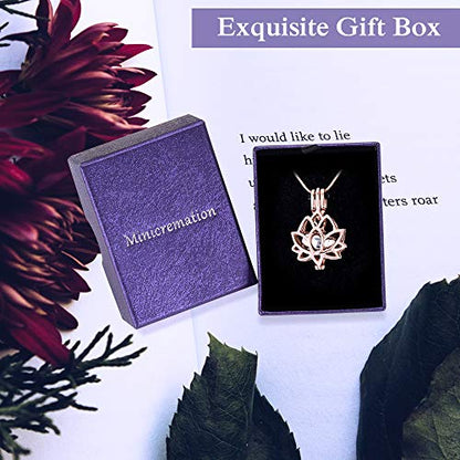 Cremation Jewelry Urn Necklace for Ashes with Hollow Mini Ball Keepsake Urn Pendant Memorial Jewelry for Ashes - color: Rose
