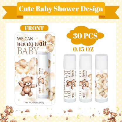 30 Pack We Can Bearly Wait Baby Shower Games Prizes Party Gifts Bulk Lip Balms Favors for Winners Adults Guests Gender Reveal Favors Decorations Baby Shower Souvenirs Gift Bags Stuffers - style: We Can Bearly Wait