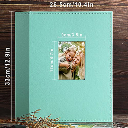 Ywlake Photo Album 4x6 400 Pockets, Leather Photo Albums Holds 400 Vertical Pictures Only Teal - color: Teal, size: 400 Pockets