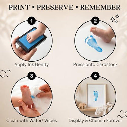 ReignDrop Baby Ink Pad for Hand and Footprints, Non-Toxic Acid-Free Keepsake Kit, Smudge-Proof Archival Ink Wipes Off Skin, for Scrapbook, Photo Album, Frames & Pet Paws, Baby Gift (Sky Blue) - color: Sky Blue