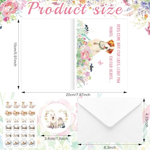 Geyoga 36 Set Pet Sympathy Card with Envelope Bulk, Watercolor Style - color: Watercolor Style
