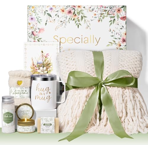 Self Care Get Well Soon Gift Baskets for Women Birthday Gifts Care Package - color: Ivory