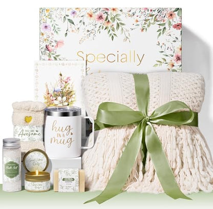 Self Care Get Well Soon Gift Baskets for Women Birthday Gifts Care Package - color: Ivory