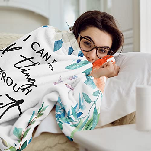 CUJUYO Christian Gifts for Women Blanket 50"x40", Inspirational Religious Catholic Spiritual Birthday Gifts for Women Soft Flannel Throw Blanket - size: 50"x40"
