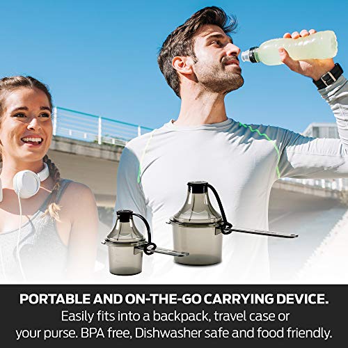 Supplement Container, Scoop, and Funnel System for Pre Workout Powder, Spill Proof Holder Dispenser, Gym and Shaker Bottle Travel Accessory, PACK OF 2, WHITE - color: White