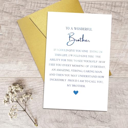 Qiliji Funny Birthday Card for Brother, Hilarious Brother Birthday Card, Bro Bday Card from Sister Brother, To A Wonderful Brother Proud To Call You A Brother - color: Brother Birthday