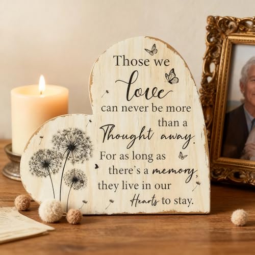 Yookeer Sympathy Gift Memorial Heart Present for Loss of Loved One Bereavement Gift Bereavement Sign Grieving Decorative Plaque for Loss of Deceased Father Mother Son Brother Condolence(Dandelion) - style: Dandelion