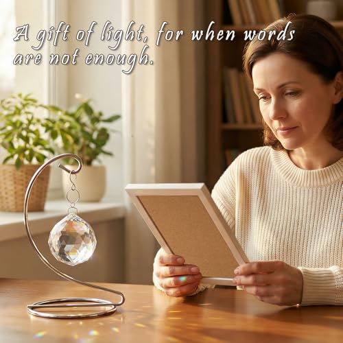 Sympathy Gifts for Loss of Loved One,Tabletop Hanging Crystal Suncatcher - color: Clear