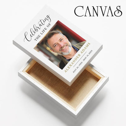 Celebrating the Life Memorial Sign Personalized - Funeral Welcome Sign, Celebration of Life Poster with Picture, Funeral Photo Display Board, In Loving Memory, Forever In Our Hearts Canvas #18 - color: Version #18