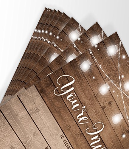 Printed Party Fill-in Invitations and Envelopes, Rustic, Set of 25 (Pack of 2) - size: 25 Count (Pack of 2)