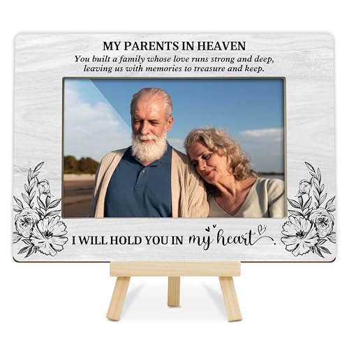 Memorial Gifts for Loss of Parents, Parents in Heaven Picture Frame, Loss of Dad Mom Sympathy Gift, 4x6 Bereavement Photo Frame for Tabletop Display Photo Insert - M15 - style: My Parents in the Heaven