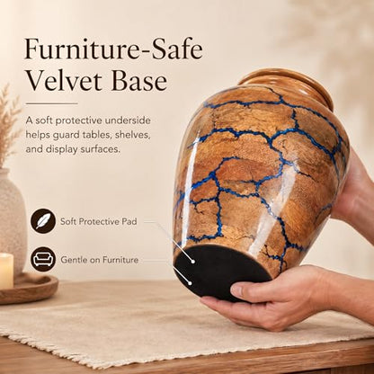 Handcrafted Decoarative Wooden Urn for Human Ashes Adult Male Female, Wooden Urn Box for Pets, Memorial Urn, Funeral Cremation Urn Jar Wooden (Extra Large) - size: X-Large