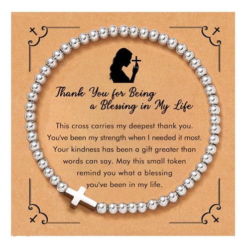 RZKING Cross Bracelet for Women, Christian Gifts for Women Friends Mom - style: Thank You