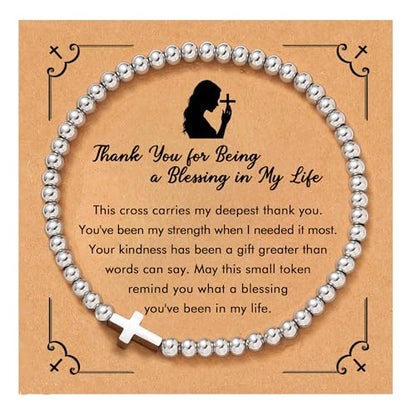 RZKING Cross Bracelet for Women, Christian Gifts for Women Friends Mom - style: Thank You