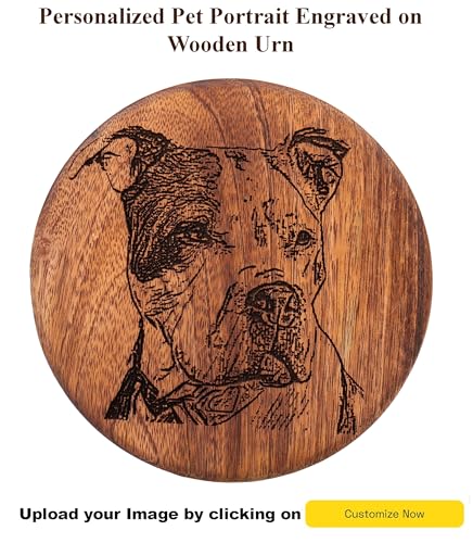 Personalized Handmade Solid Wooden Cremation Urns for Dog & Cat Ashes, Custom Photo Engraved Wood Pet Memorial Keepsake Urn Box for Ashes, Pet Urn for Dogs & Cats, Pet Loss Keepsake Urn Box for Ashes