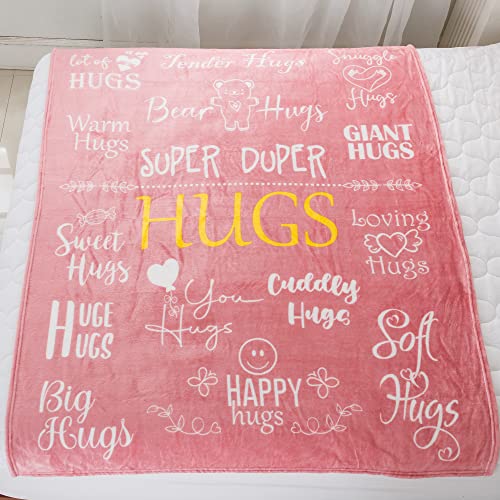 Piwaka Hug Blanket for Women - Get Well Gifts for Comfort & Care, Cozy Soft Flannel Fleece Throw, Surgery Recovery, Thinking of You, Cancer Care, Get Well Soon Gift - Dusty Pink - color: Dusty Pink