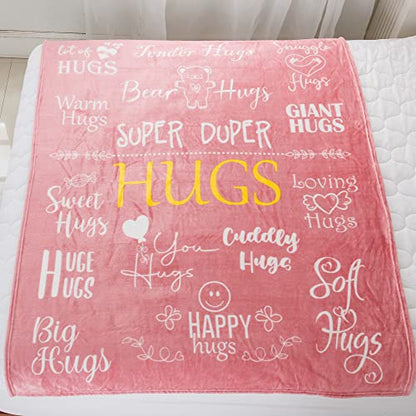 Piwaka Hug Blanket for Women - Get Well Gifts for Comfort & Care, Cozy Soft Flannel Fleece Throw, Surgery Recovery, Thinking of You, Cancer Care, Get Well Soon Gift - Dusty Pink - color: Dusty Pink