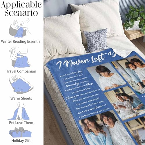 Custom Memorial Blanket with Photo - Sympathy Gift for Loss of Loved One - color: Style 18