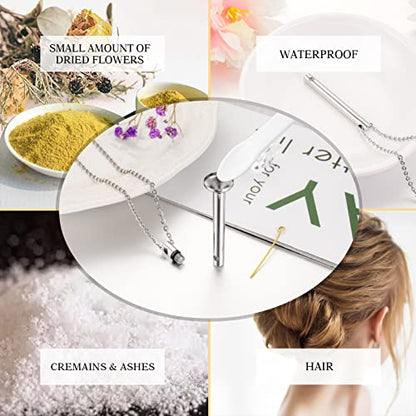 XIUDA Urn Necklace for Ashes Stainless Steel Cremation Necklace with Crystal Memorial Pendant Necklace - color: customize