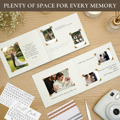 Vienrose Wedding Guest Book Journal, Wedding Registry Must Haves Things with 80 Blank Pages, Linen Photo Guestbook to Sign at Reception Party, Create Your Customizable Memory Album, Dusty Sage Green - color: Dusty Sage Green