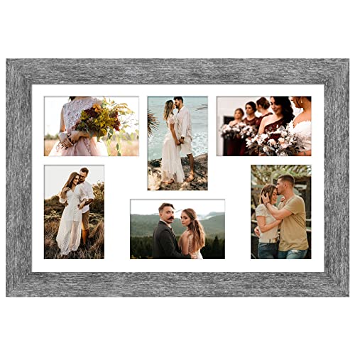11x17 Collage Frame, 6 Open 4x6 Photo Frame Collage for Wall - color: Grey, size: 11x17 - (6 open4x6）