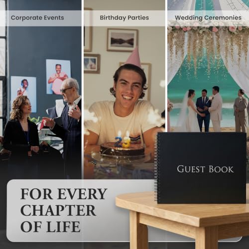 Iconikal Hardcover Guestbook 1260 Entries Charcoal 10x8" Spiral