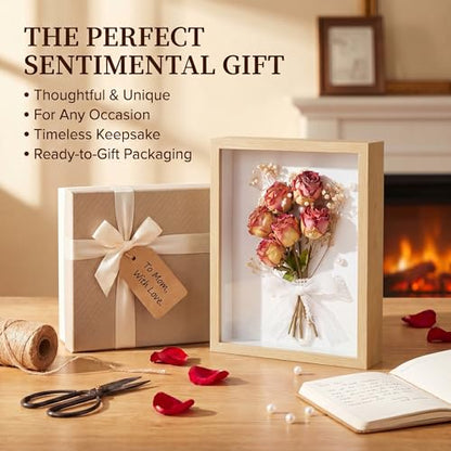 3 Pcs 8x10 Inch Shadow Box Frames Acrylic,Shadow Box Frame Display Cases,Cases for Pressed Flowers Keepsakes Tickets Photos (Wood Grain) - color: Wood Grain