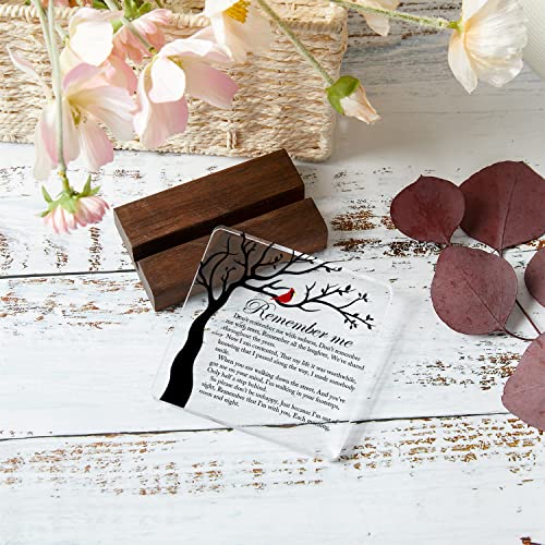 Cardinal Sympathy Gift, Sympathy Gifts, Memorial Gifts for Loss of Loved One Condolence Grief Bereavement Present in Memory of Mother Father Husband Wife - Clear Plaque Sign With Wooden Stand - color: Colour03