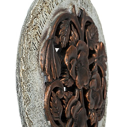Roman Friends are a Blessing Flower Garden Bronze Finish 12 inch Stepping Stone