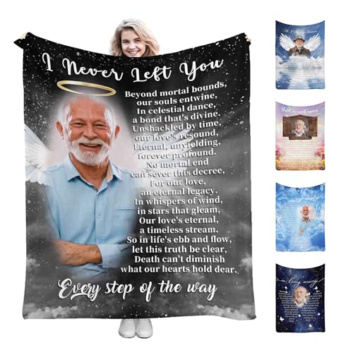 Custom Memory Blanket Customized Memorial Blankets with Pictures Personalized Memory Blankets Funeral Throws for for Loss Loved Ones in Loving Memory Multi Pattern Colors - color: Color 01