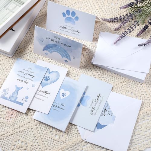 Geyoga 36 Set Pet Sympathy Card with Envelope Bulk, Soft Blue - color: Soft Blue