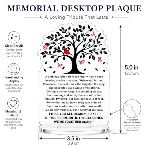 Sympathy Memorial Bereavement Condolence Grief Gifts for Loss of Loved One Friends Family, Memorial Remembrance Desk Decor Sign for Home Room Office Decorations, I Miss