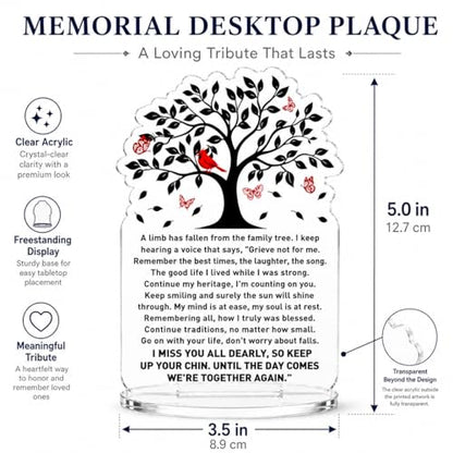 Sympathy Memorial Bereavement Condolence Grief Gifts for Loss of Loved One Friends Family, Memorial Remembrance Desk Decor Sign for Home Room Office Decorations, I Miss