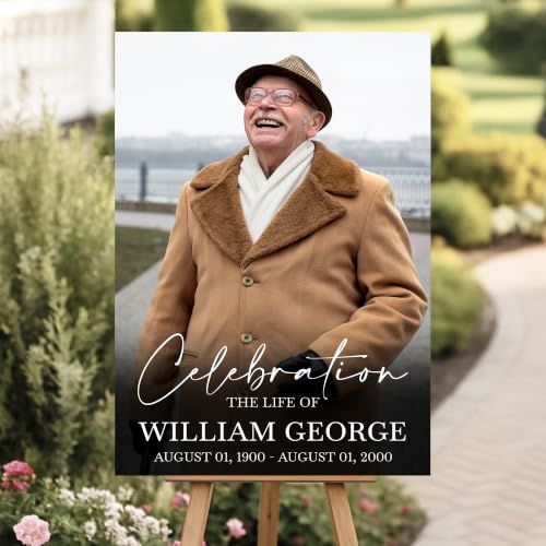 Personalized Funeral Celebration Of Life Welcome Sign #15 - color: Style 15