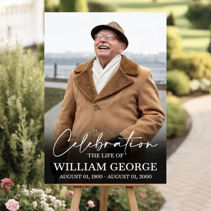 Personalized Funeral Celebration Of Life Welcome Sign #15 - color: Style 15