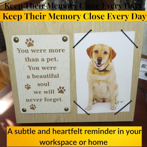 Memorial Gifts for Dogs, Gift for Someone who Lost a Dog, Pet Memorial Keepsakes for Dogs, Dog Remembrance Picture Frame, Loss of a Pet Sympathy Gift, 4 x 6 Wooden Picture Frame - size: Dog Beautiful Soul