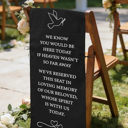Reserved Chair Sign,2Pcs Wedding in Memory for Chair, Black - style: Black Pigeon