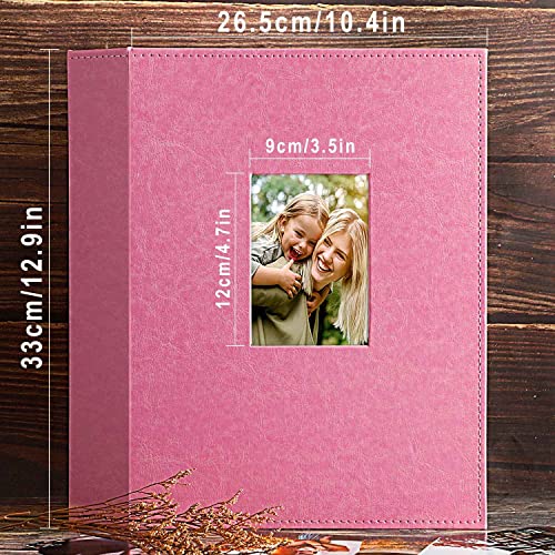 Ywlake Photo Album 4x6 400 Pockets, Leather Photo Albums Holds 400 Vertical Pictures Only Pink - color: Pink, size: 400 Pockets