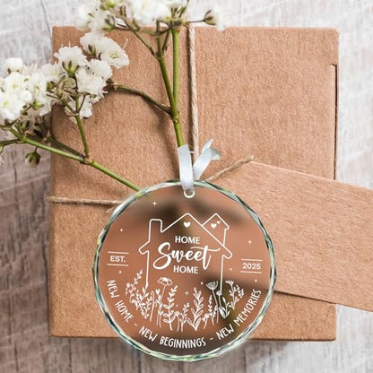 ZAGKOO New Home Ornament 2025, First House Ornament - New Home Gift Ideas - Best Housewarming Gifts 2025 - House Warming Gifts for Owners, Couples, Men, Women - Our First Christmas Glass Keepsake - color: Home Glass 2025
