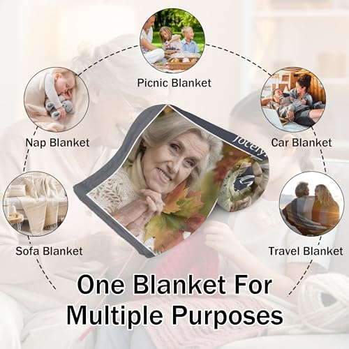 Custom Photo Memorial Blanket, Memorial Gifts for Loss of Loved One - color: Alawas in Our Heart
