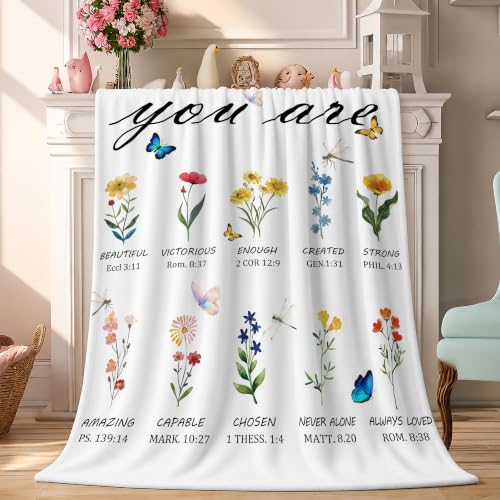 Birthday Inspirational Gifts for Women, Christian Get Well Throw Blanket - color: Christian