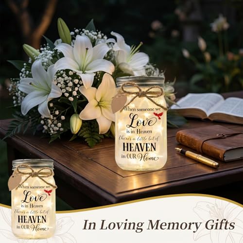 Jar Night Light, Glass Lamp, 5x3 Inch, Memorial Gift Cardinal - color: Cardinal Memorial