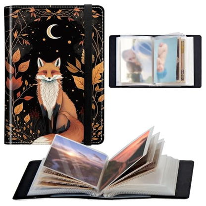 Photo Album 4x6 120 Pockets Photos with Elastic Band, Cute PU Leather Photo Books Small Mini Capacity Picture Album for Family Wedding Travel Anniversary Baby Vacation Pictures, Cute Fox - color: Cute Fox