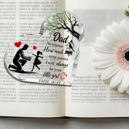 Dad Gifts from Daughter, Heart Acrylic Plaque, Fathers Day Gift For Dad | Fathers Day Gift From Daughter Heart Acrylic Memorial Keepsake, Thoughtful Birthday & Holiday Present for Fathers 4×4 Inch - color: Dad Gifts from Daughter