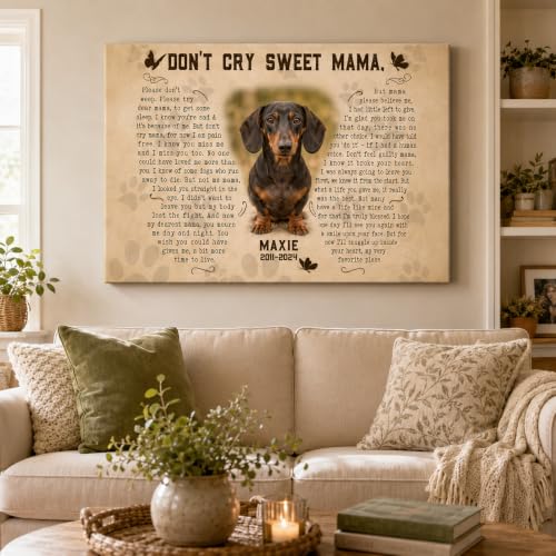 KiKiLuna Personalized Pet Dog or Cat Memorial Framed Canvas - color: Design 1
